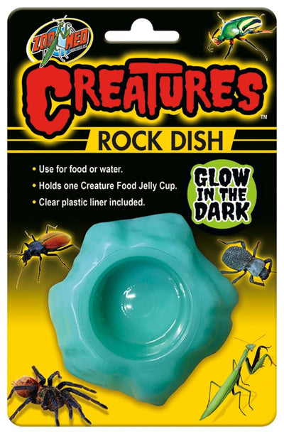 Zoo Med Creatures Rock Dish Glow in the Dark Light Blue 1ea/One Size