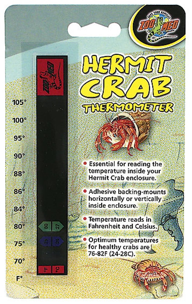 Zoo Med Hermit Crab Thermometer Black 1ea