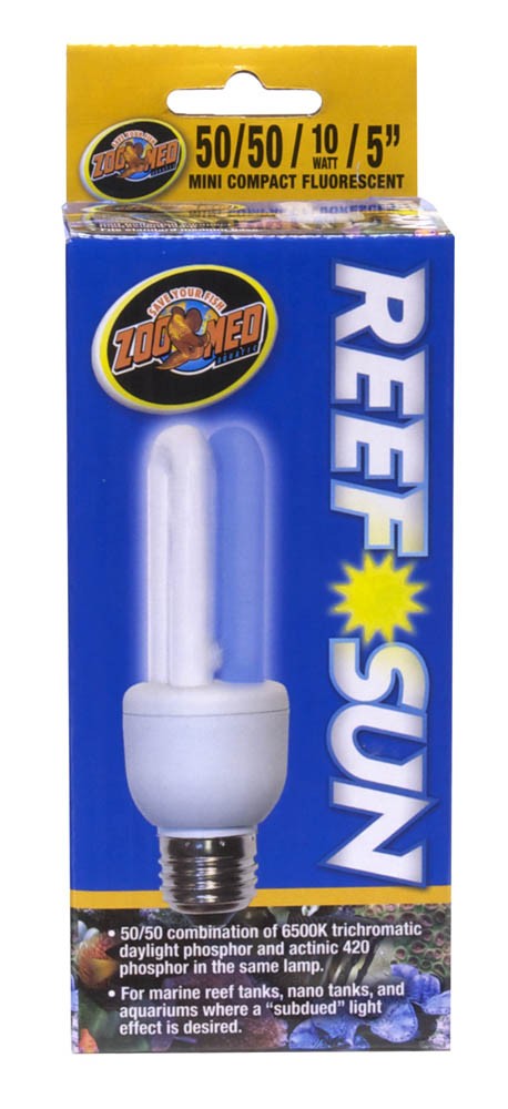 Zoo Med Reef Sun 50/50 Daylight and Actinic 420 Phospor Mini Compact Fluorescent Lamp White, Blue 1ea/5 in