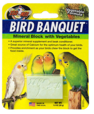 Zoo Med Bird Banquet Vegetable Formula Mineral Block Green 1ea/1 oz, SM