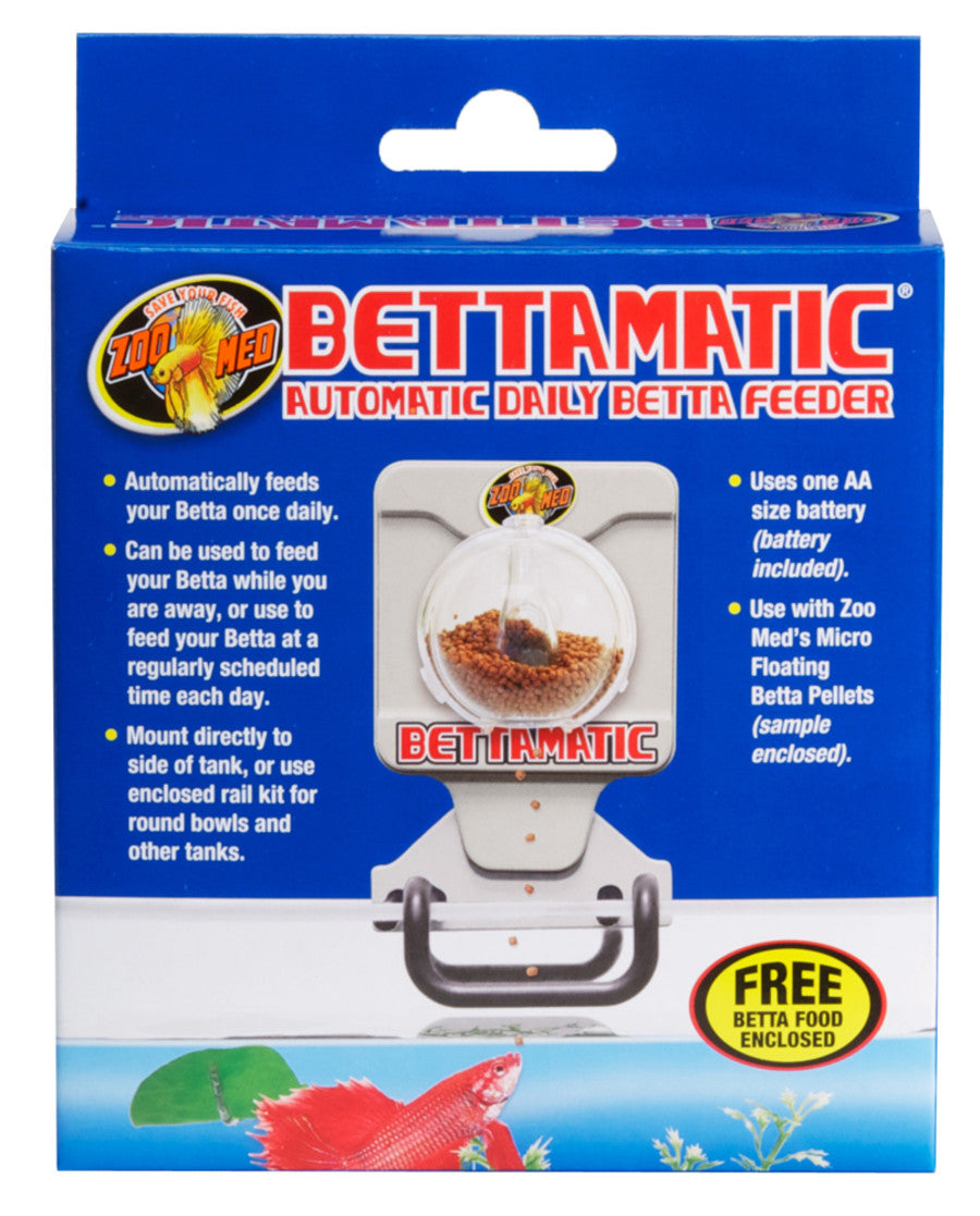 Zoo Med Bettamatic Automatic Daily Betta Fish Food Feeder White 1ea