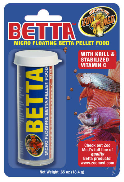 Zoo Med Micro Floating Betta Pellet Canister Fish Food 1ea/0.65 oz