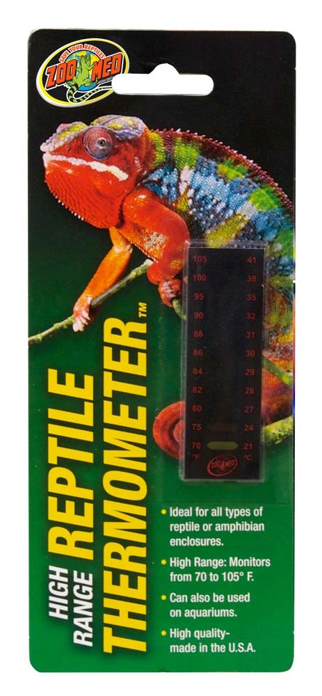 Zoo Med High Range Reptile Thermometer Black 1ea