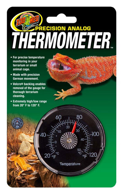 Zoo Med Precision Analog Thermometer Black 1ea