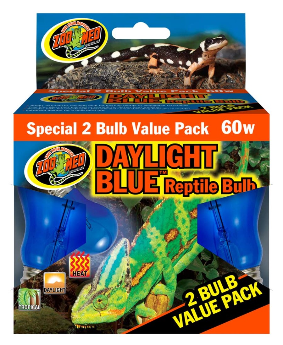 Zoo Med Daylight Blue Reptile Bulb Blue 1ea/60 W, 2 pk