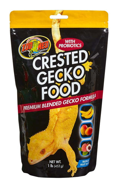 Zoo Med Crested Gecko Food Premium Blended Tropical Fruit Dry Food 1ea/1 lb