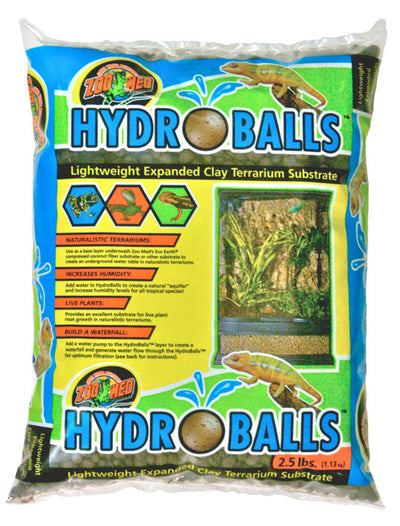 Zoo Med HydroBalls Expanded Clay Terrarium Substrate Brown 1ea/2.5 lb