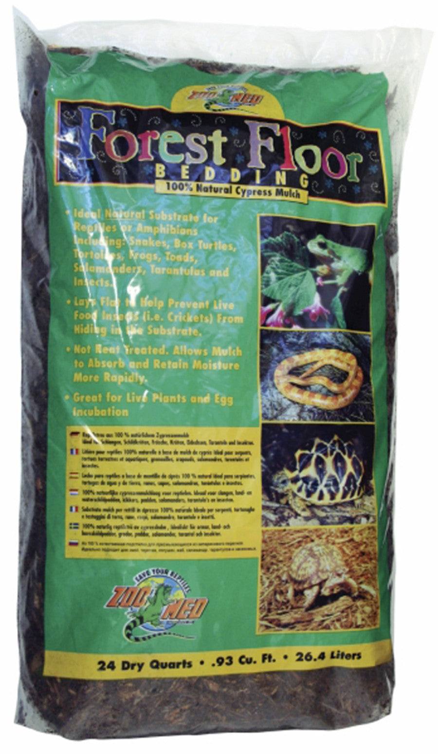 Zoo Med Forest Floor Natural Cypress Mulch Bedding Substrate Brown 1ea/24 qt