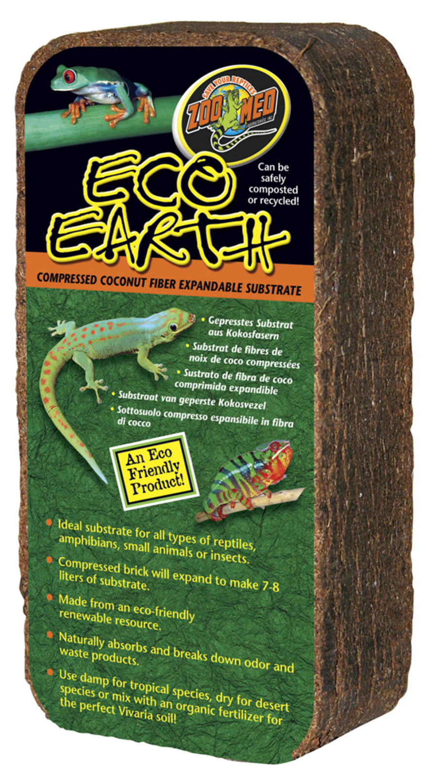 Zoo Med Eco Earth Coconut Fiber Substrate Brown 1ea/1 pk