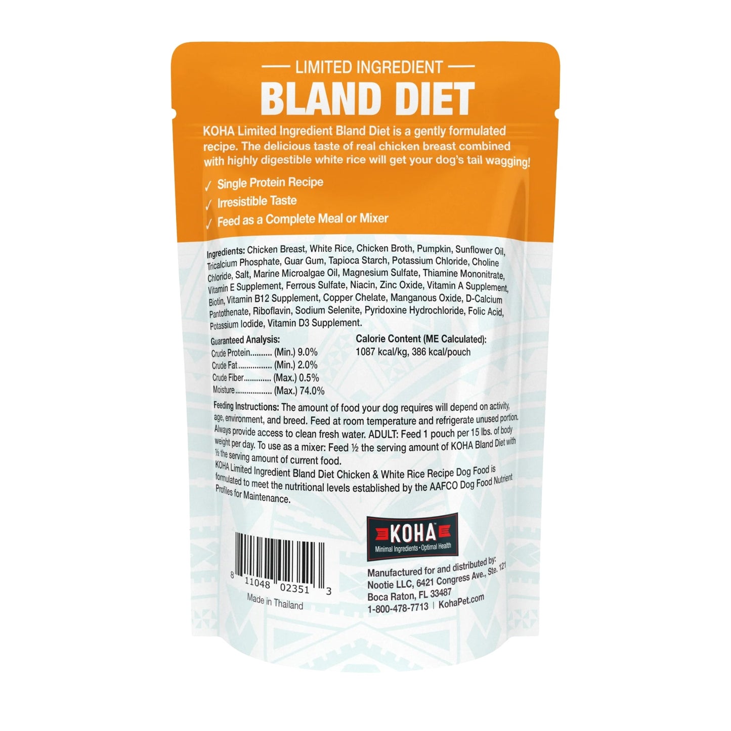 Koha Dog Bland Diet Chicken Rice 12.5oz. (Case of 6)