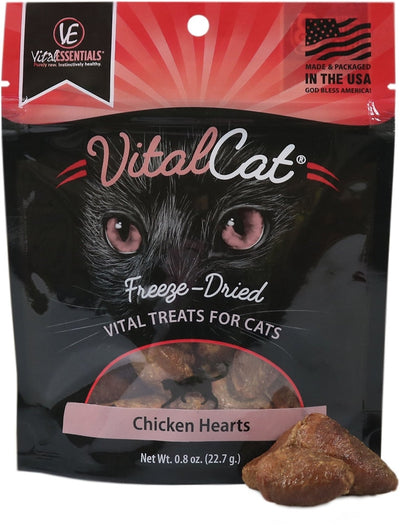 Vital Essentials Cat Freeze Dried Chicken Hearts .8oz.