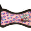 Tuffy Jr Bone Durable Dog Toy Pink Leopard 1ea/6.2 in