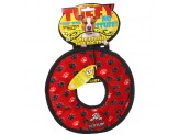 Tuffy NO STUFF Ultimate Ring Dog Toy Red Paw 1ea/9 in