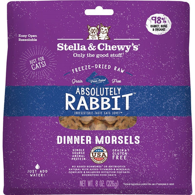 Stella and Chewys Cat Freeze-Dried Rabbit Dinner 8oz.
