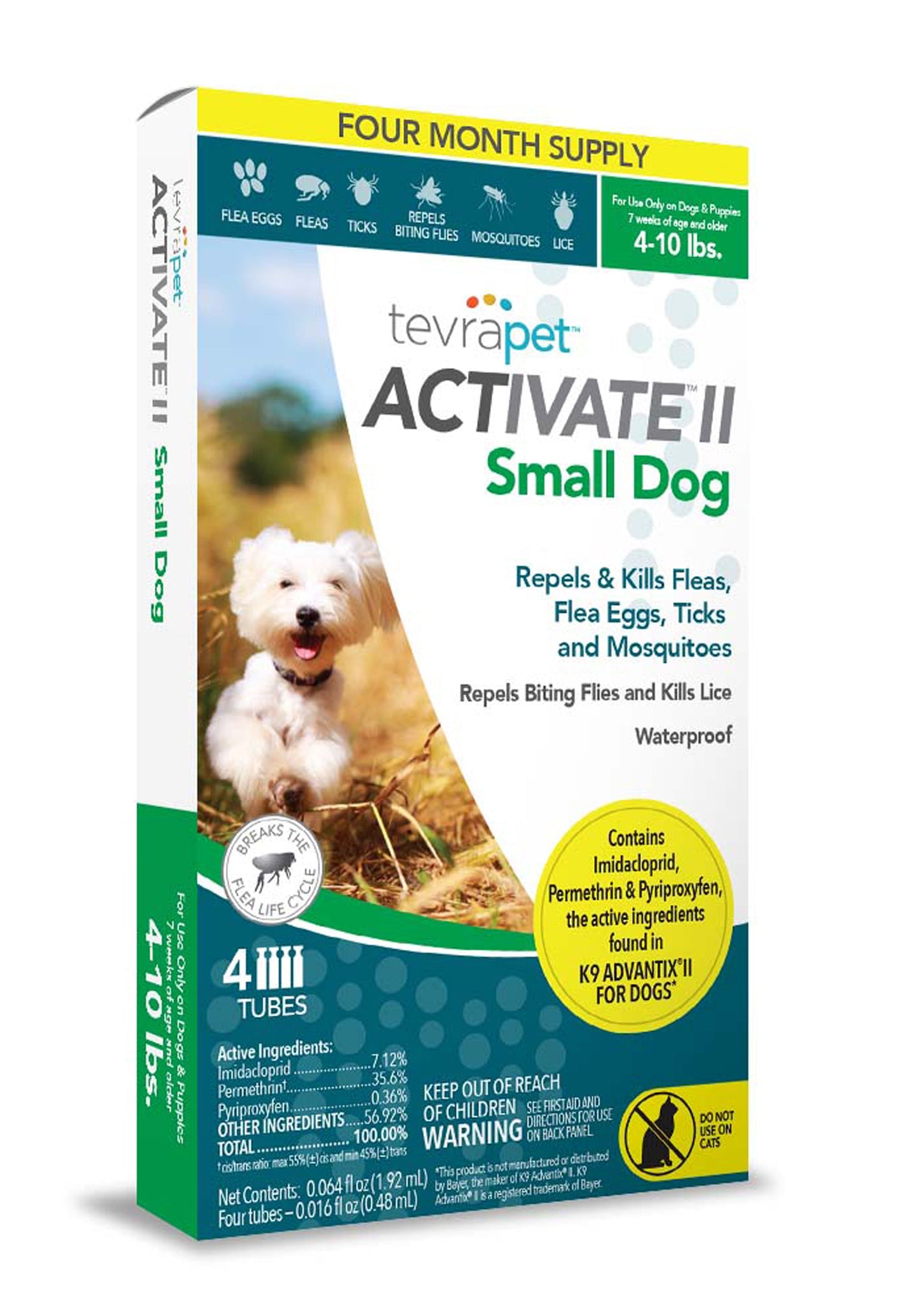 Vetality Activate II Flea & Tick For Dogs 1ea/0.064 fl oz, 4 ct