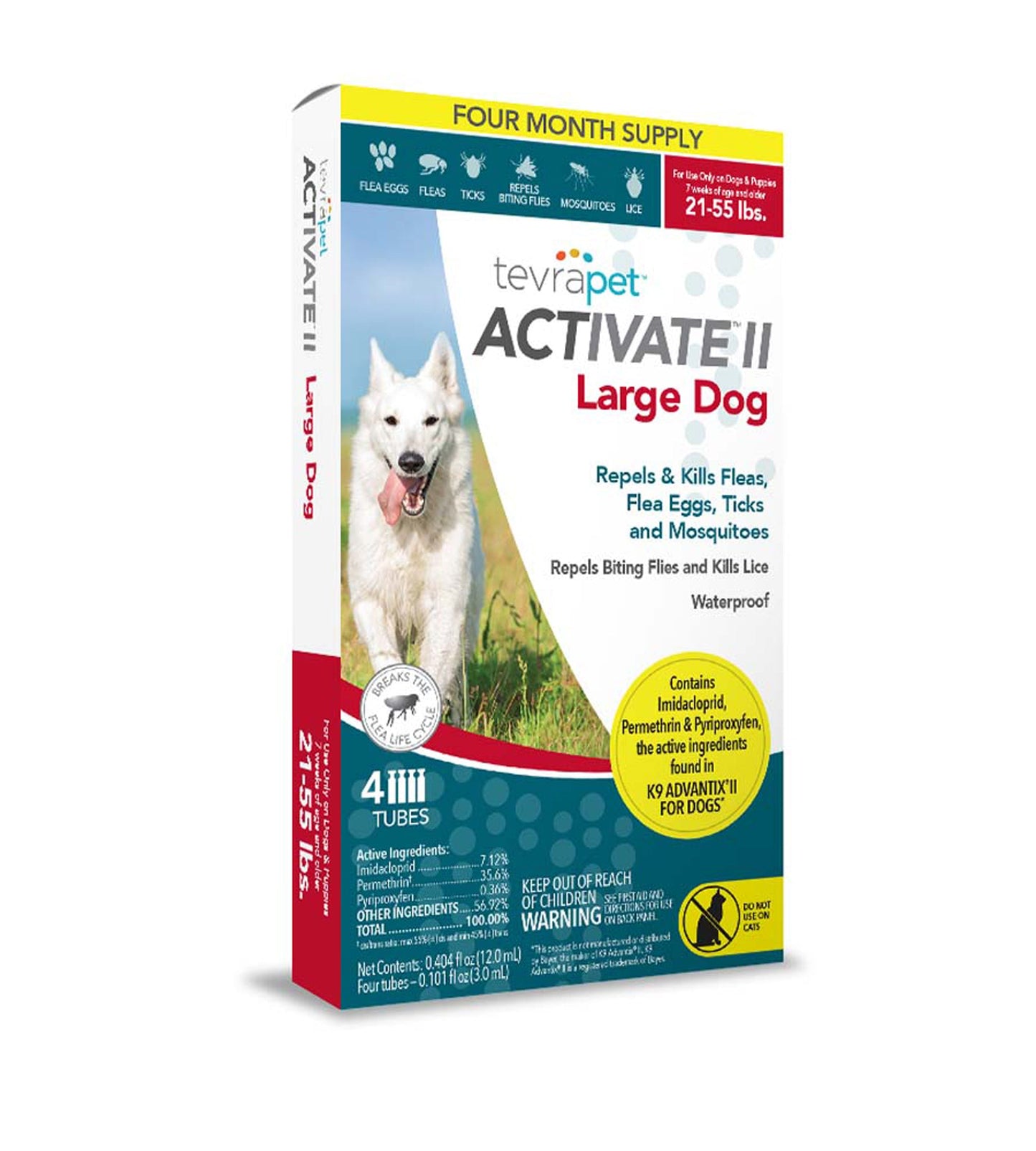Vetality Activate II Flea & Tick For Dogs 1ea/0.404 fl oz, 4 ct