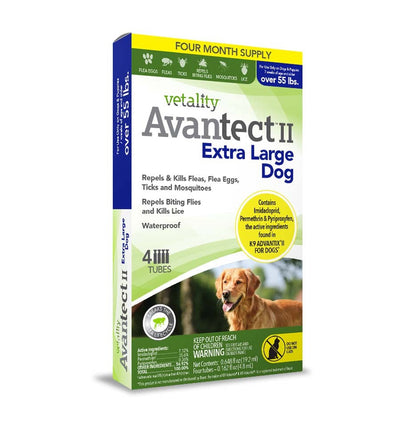 Vetality Avantect II Flea & Tick For Dogs 1ea/0.648 fl oz, 4 ct