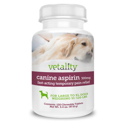 Vetality Canine Aspirin Chewable Tables 300mg 1ea/120 ct