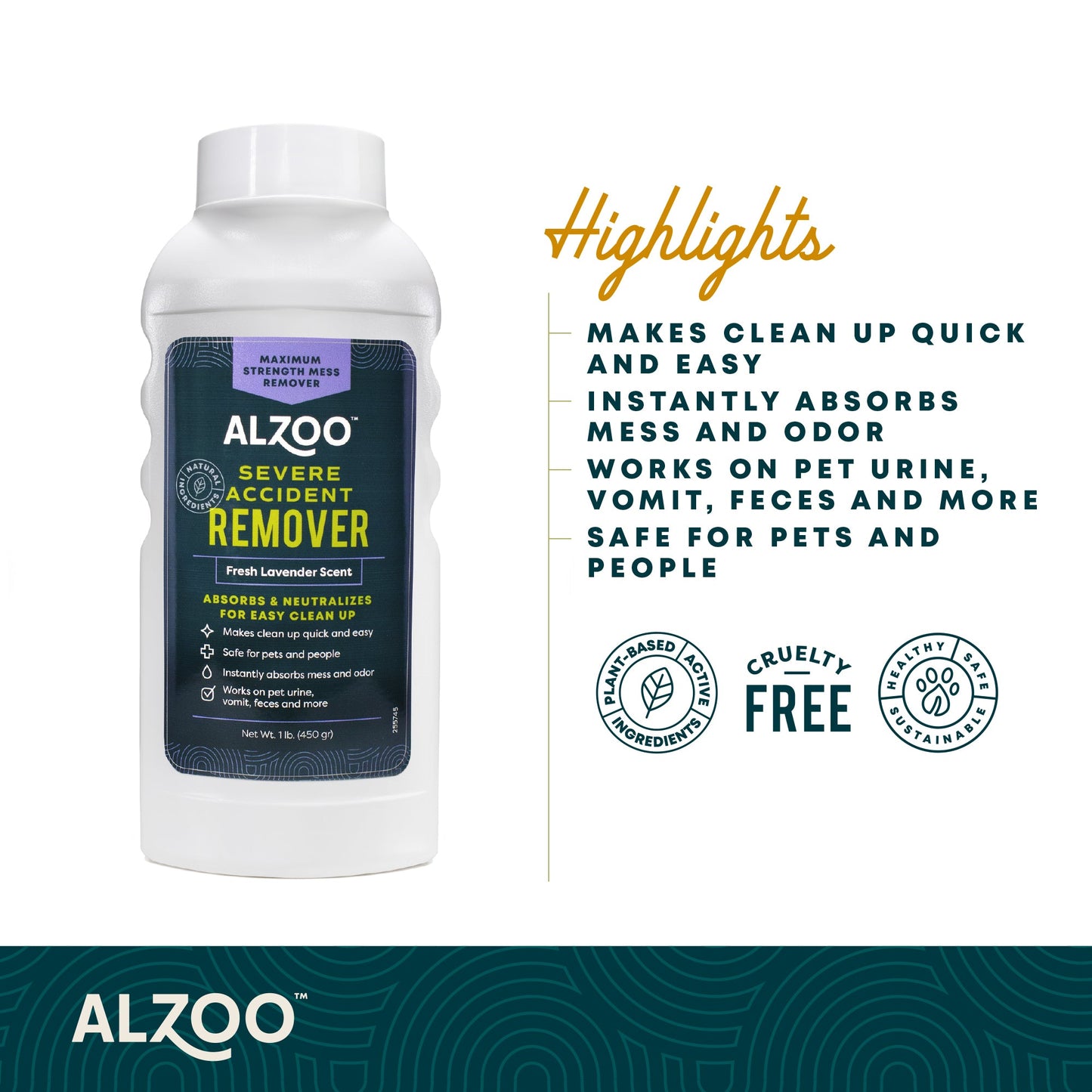 Alzoo Mineral-Based Severe Accident Remover Lavender 15.2oz.