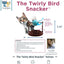 Doc and Phoebe Twirly Bird Cat Treat Dispenser Brown-Blue 5.25in