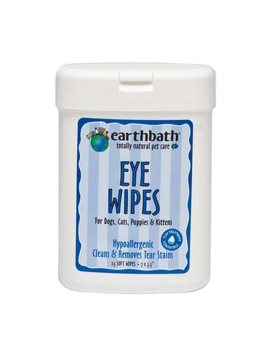 Earthbath Eye Wipes for Dogs, Cats, Puppies, & Kittens, Fragrance Free 1ea/25 ct