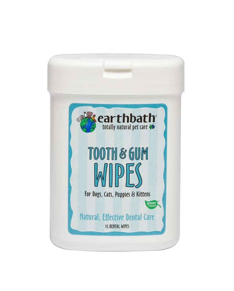 Earthbath Tooth & Gum Wipes for Dogs, Cats, Puppies, & Kittens 1ea/25 ct