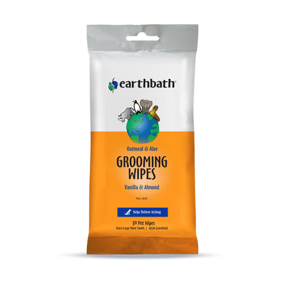 Earthbath Oatmeal & Aloe Grooming Wipes, Vanilla & Almond Soft-Sided Pouch 1ea/30 ct