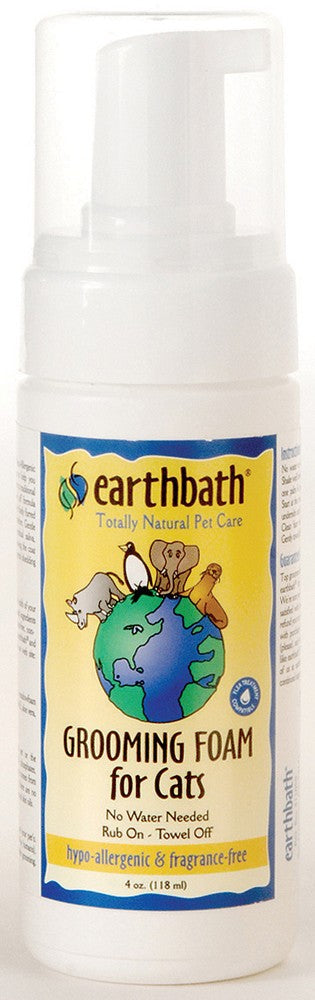 Earthbath Waterless Grooming Foam for Cats & Kittens, Fragrance Free 1ea/4 oz