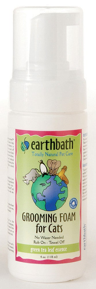 Earthbath Waterless Grooming Foam for Cats & Kittens, Green Tea Leaf 1ea/4 oz