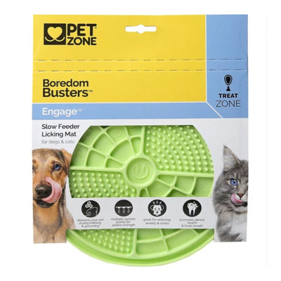 Pet Zone Boredom Busterz Engage Slow Feeder/Lickng Mat Green