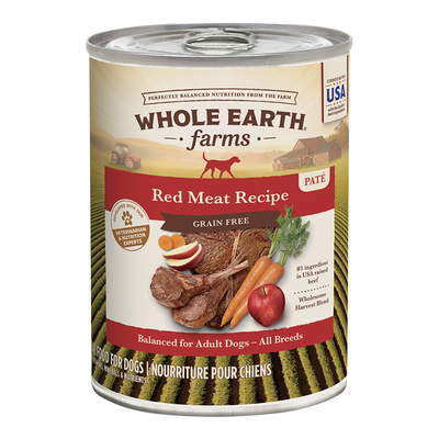 Whole earth Farms Dog Grain Free Red Meat 12.7oz. (Case of 12)