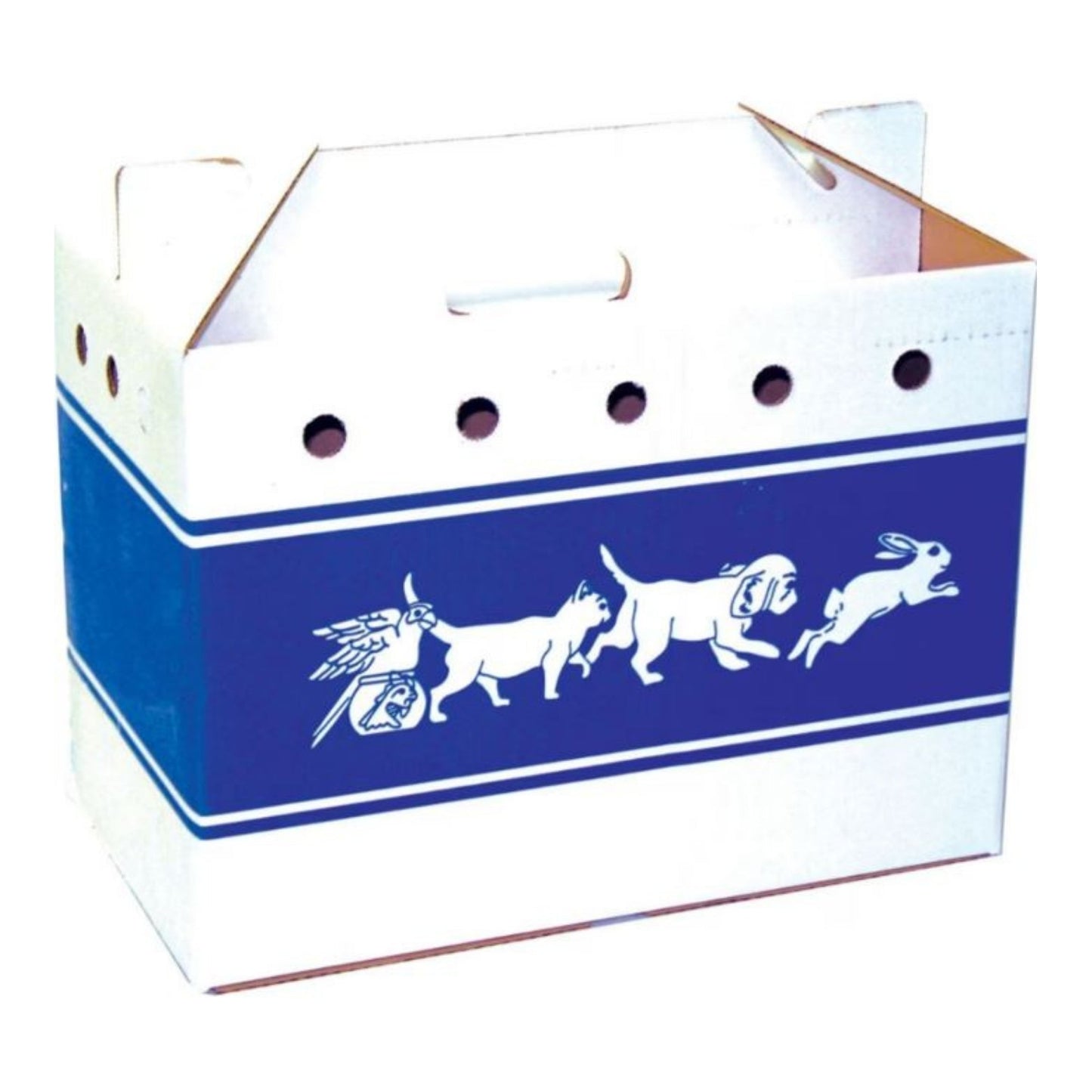 Cardboard Pet Tote Blue/White 15 x 8.5 x 11 in. (Case of 25)