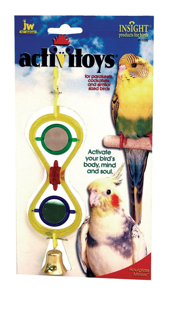 JW Pet ActiviToy Hour Glass Mirror Bird Toy Multi-Color 1ea/SM/MD