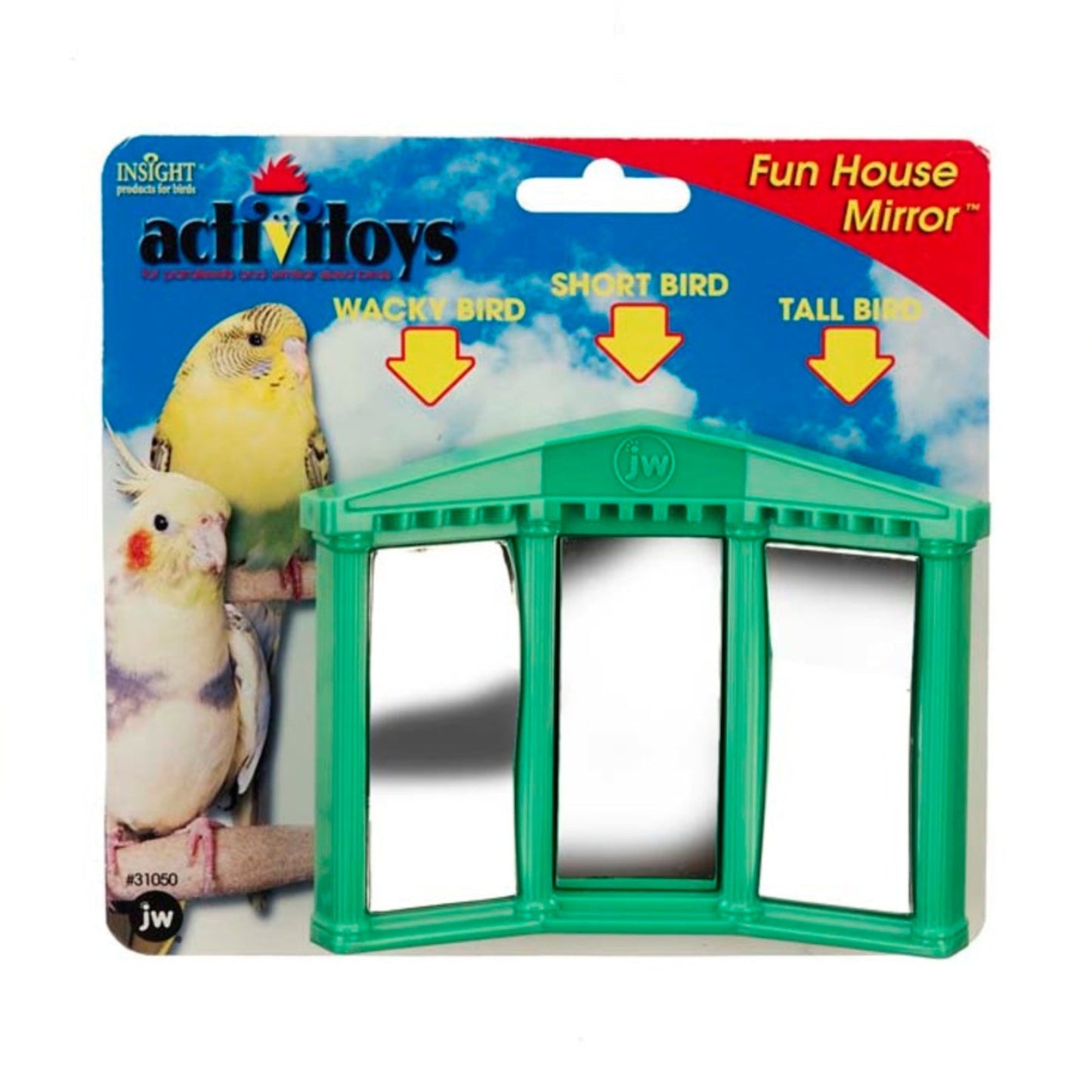 JW Pet ActiviToy Fun House Mirror Bird Toy Multi-Color 1ea/SM/MD
