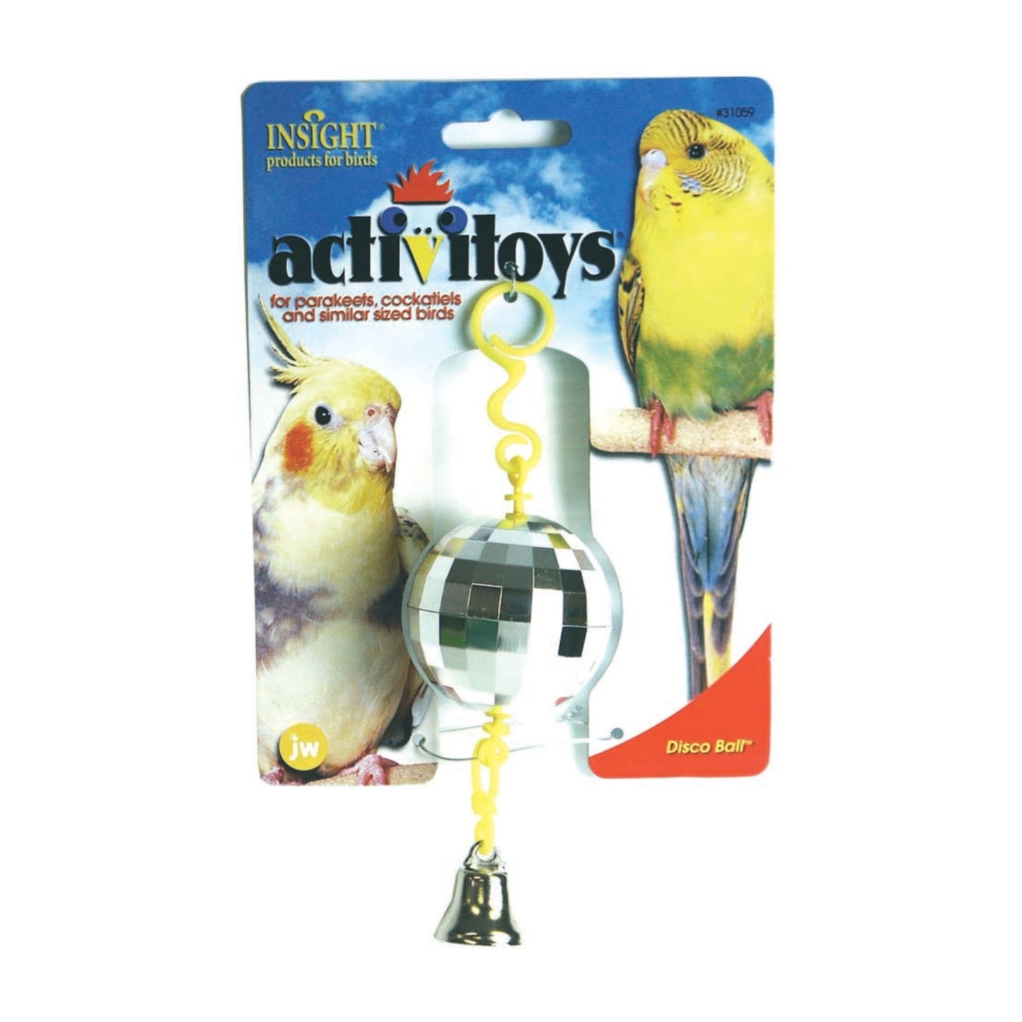 JW Pet ActiviToy Disco Ball Bird Toy Multi-Color 1ea/SM/MD