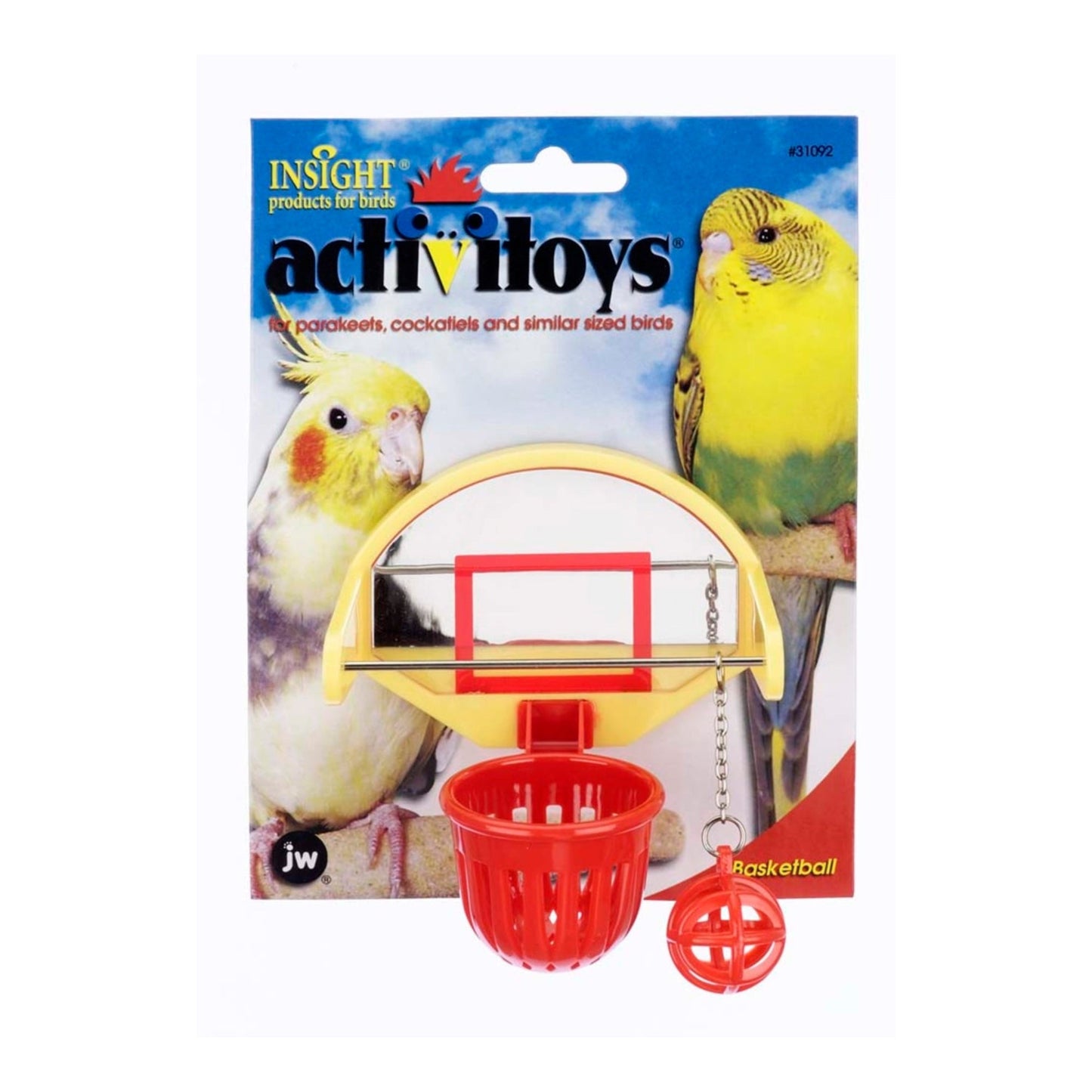 JW Pet ActiviToy Birdie Basketball Bird Toy Multi-Color 1ea/SM/MD