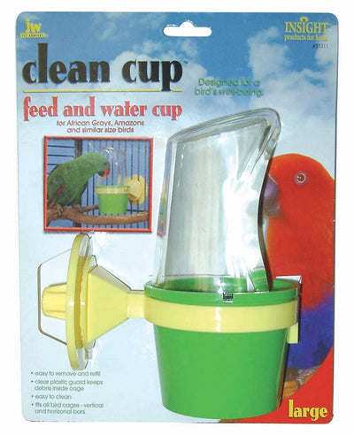 JW Pet Clean Cup Bird Feed and Water Cup Assorted 1ea/LG, 8 oz