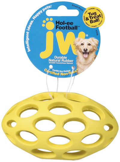 JW Pet Hol-ee Football Dog Toy Assorted 1ea/SM