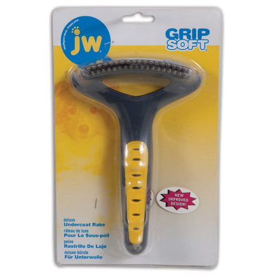 JW Pet Double Row Undercoat Rake Regular Teeth Grey, Yellow 1ea/One Size