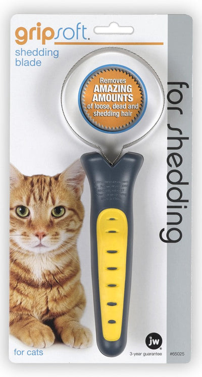 JW Pet GripSoft Cat Shedding Blade Gray, Yellow 1ea/One Size