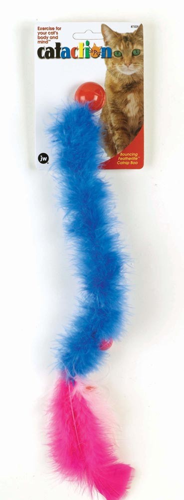 JW Pet Featherlite Catnip Boa Bouncing Cat Toy Blue 1ea/One Size