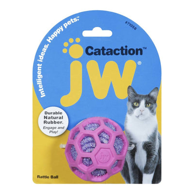 JW Pet Cataction Rattle Ball Cat Toy Pink, Purple 1ea/One Size