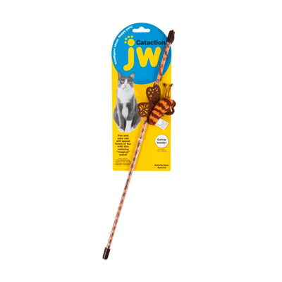 JW Pet Cataction Butterfly Wand Cat Toy Assorted 1ea/One Size