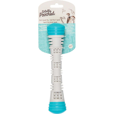 Messy Mutts Totally Dog Chew N Squeak Stick Grey Teal Small