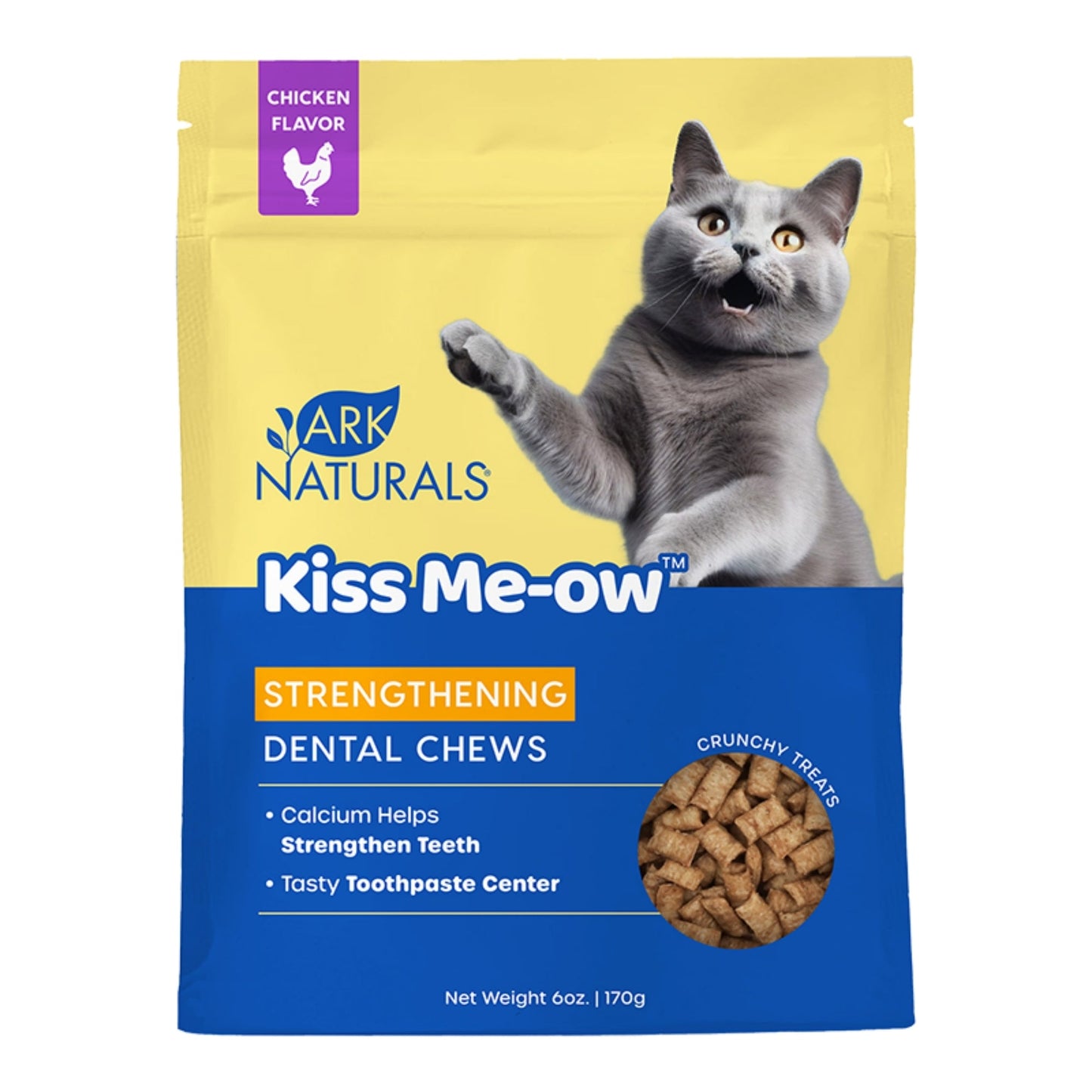 Ark Naturals Cat Dental Chews Kiss Me-Ow Strengthing Chicken 6oz.