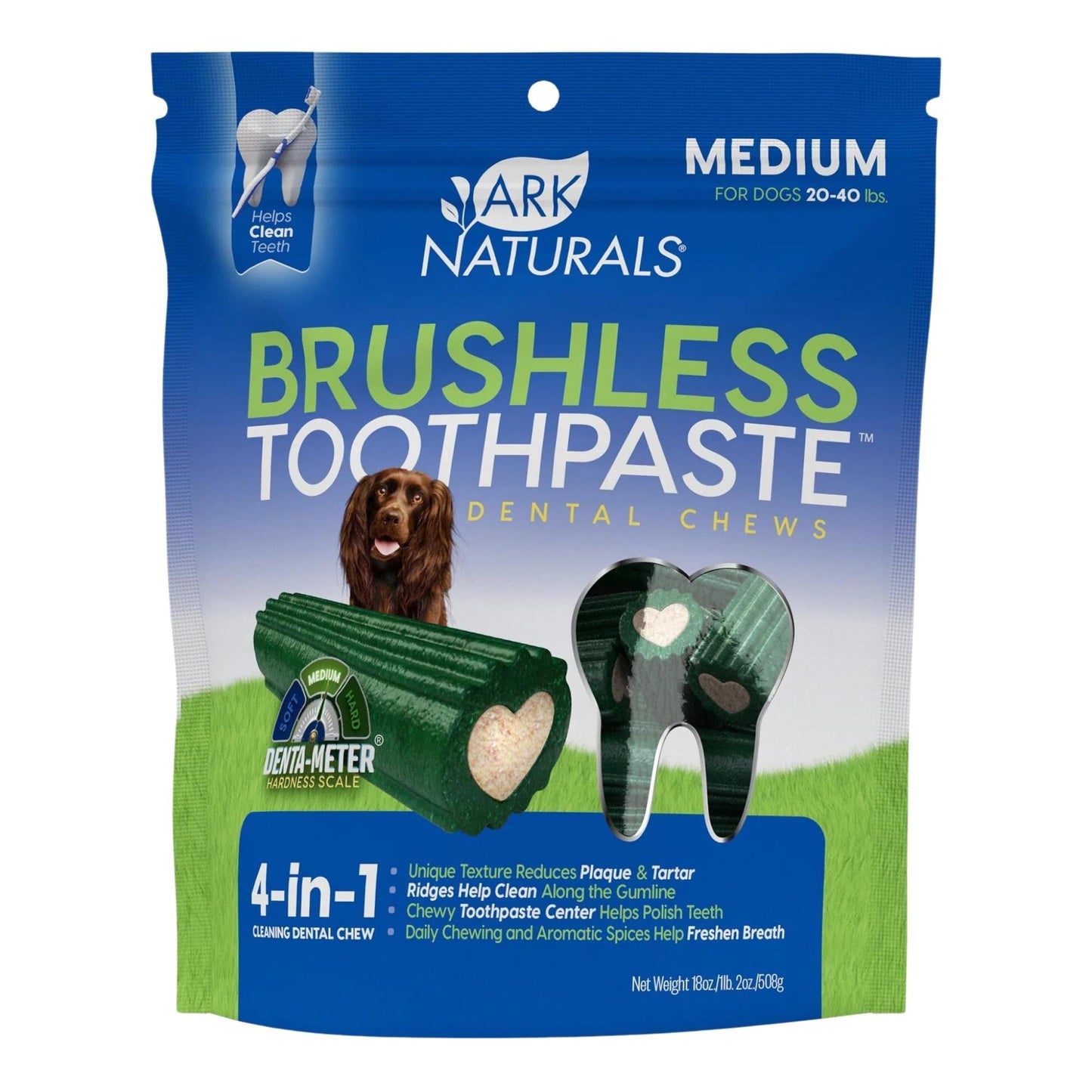 Ark Naturals Breath-Less Brushless Toothpaste Medium To Large Dog Chews, 18-oz. Bag