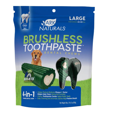 Ark Naturals Breath-Less Brushless Toothpaste Large Dog Chews, 18-oz. Bag
