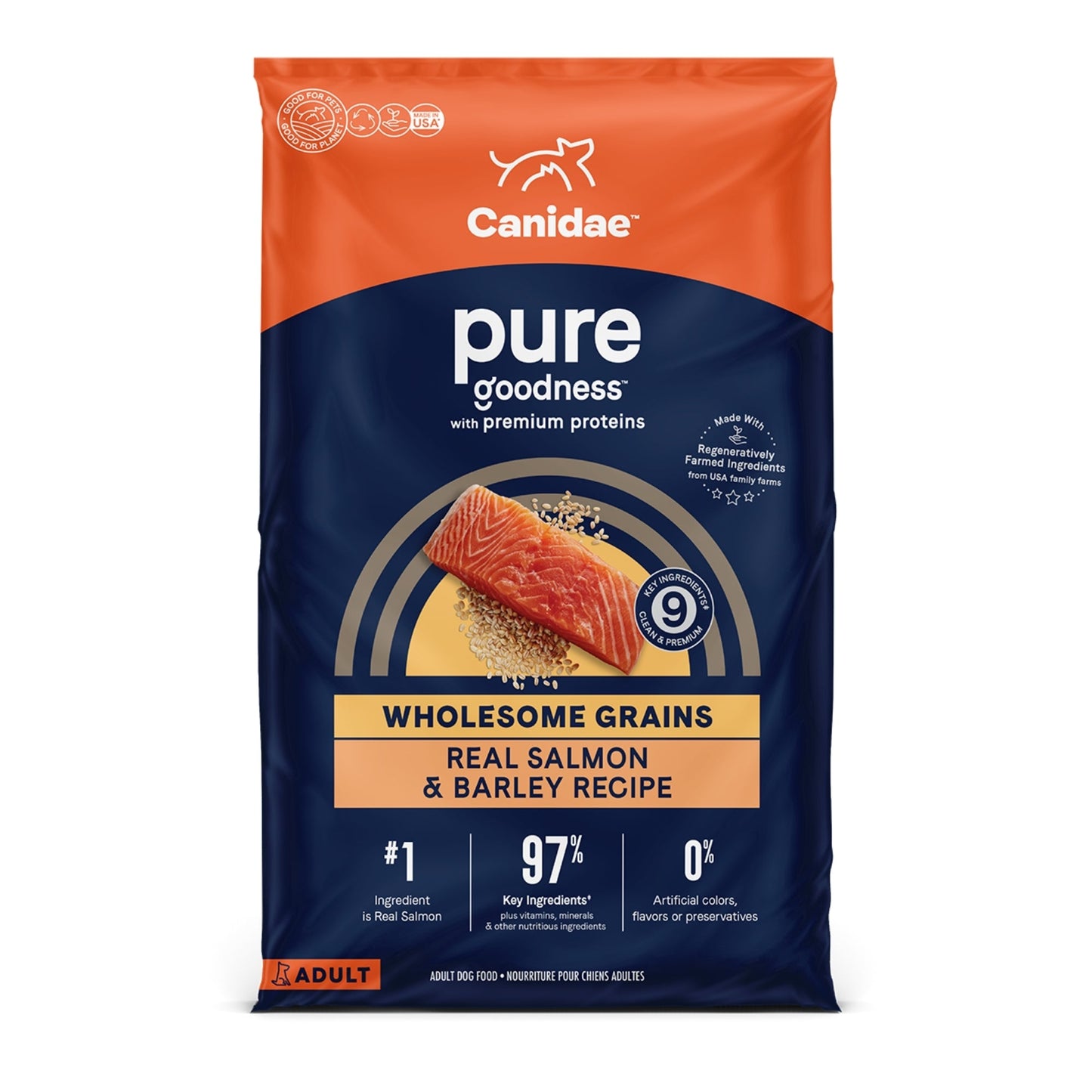 Pure Dog Food with Wholesome Grains Salmon/Barley 4 Lb