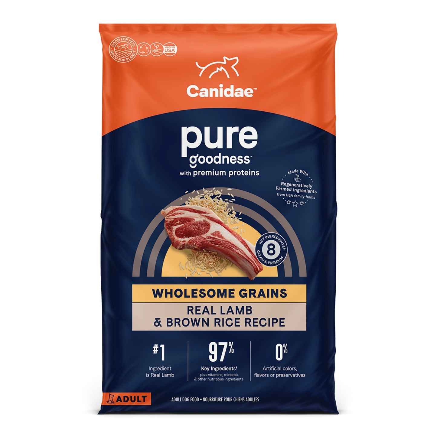 Pure Dog Food with Wholesome Grains  Lamb/Brown Rice 22 Lb