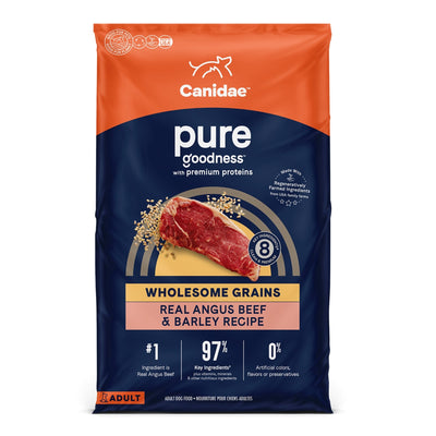 Pure Dog Food with Wholesome Grains Beef/Barley 22 Lb